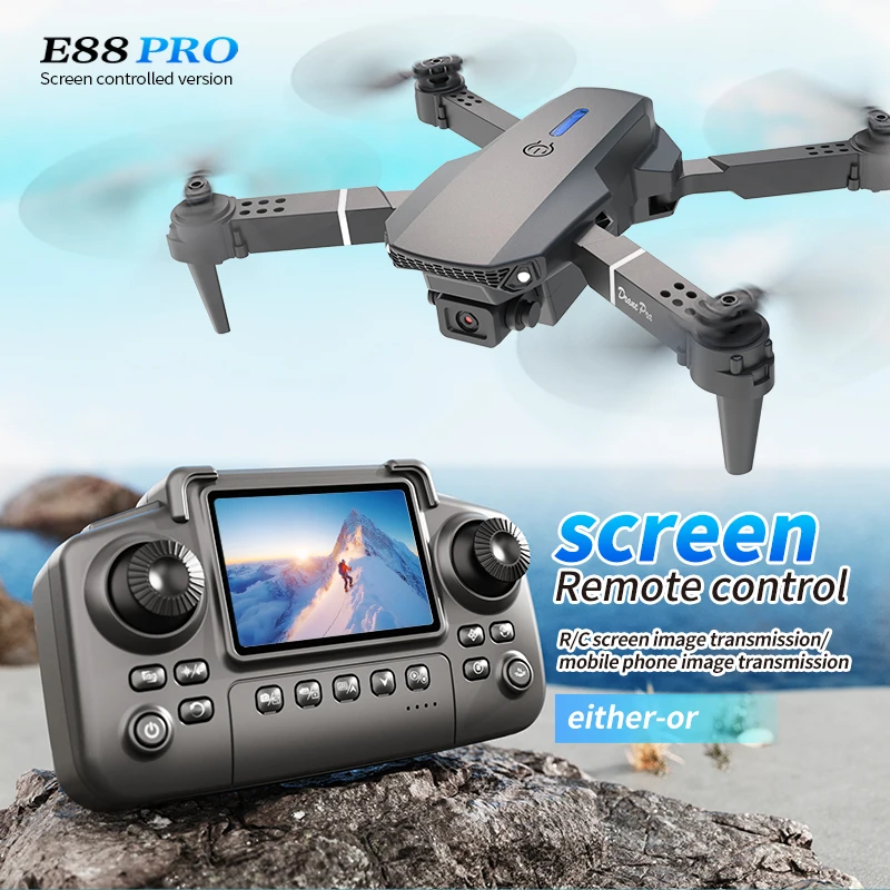 Drone Battery Box - Drone Profissional E88 PRO com Tela,